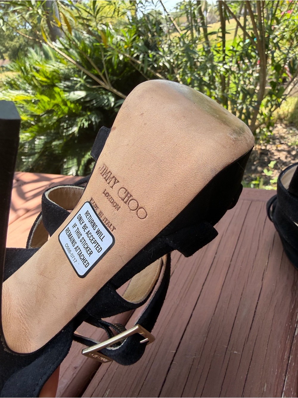 Jimmy Choo Louise Black Suede Platform Heels Size 38 US 7.5 - Picture 8 of 13
